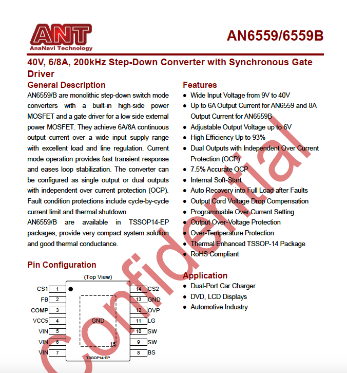 AN6559 DC to DC Vin 40V