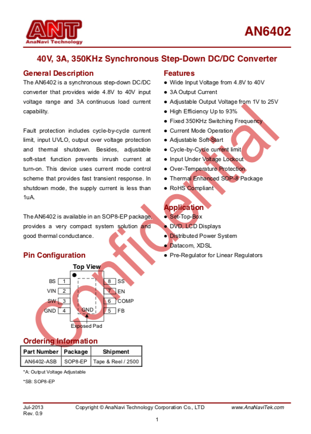 AN6402 DC to DC Vin40V
