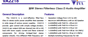 昱盛电子VA2218TSG28可替换TPA3118D2 D类数字功放芯片